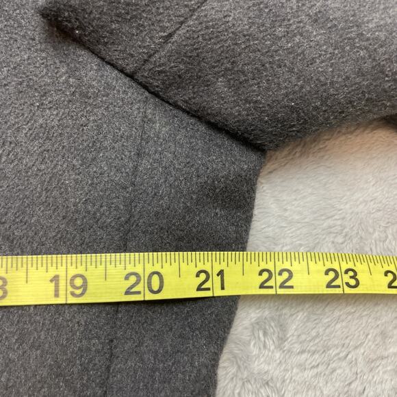 Black STCO Wool Cashmere Coat Overcoat Mens M Charcoal Peak Double Breasted City - Picture 9 of 11